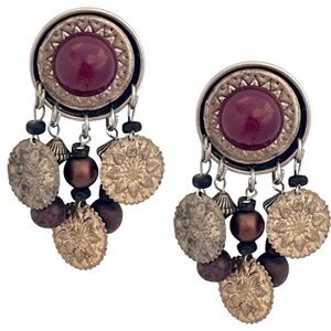 Bohemian Carnelain Tribal Aztec Earrings